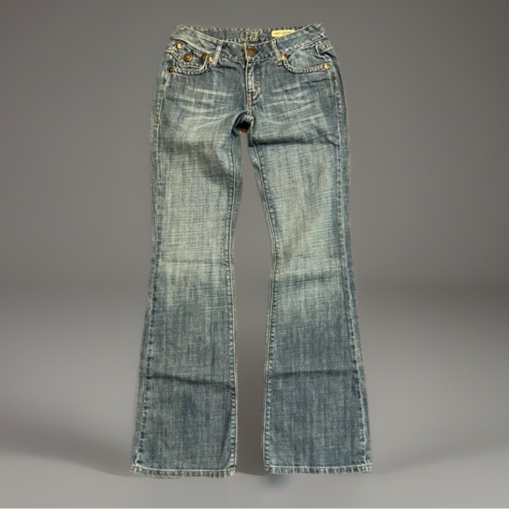 CHIP & PEPPER sz 1 - W24 x L32 7" Rise LA JOLLA FLARE SEXY FIT Blue Denim